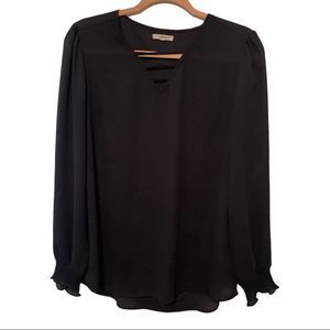 Maurices black sheer long sleeve blouse size medium